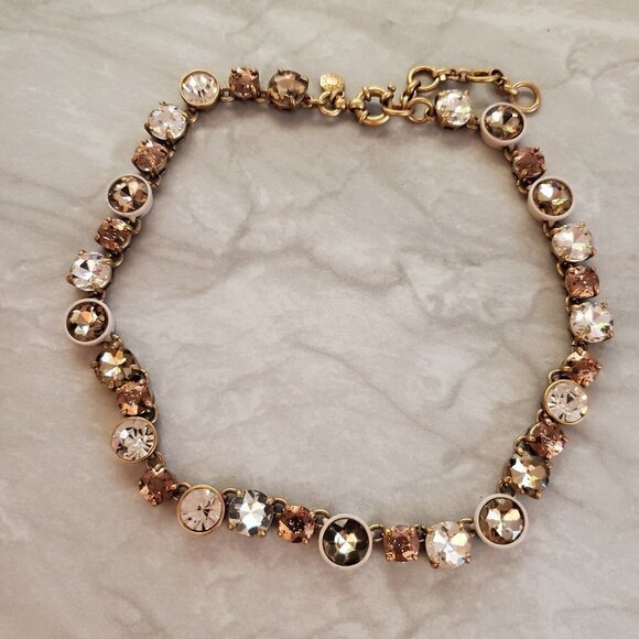 J. Crew Jewelry - ✨ RARE HTF J.Crew Brulee Mercury Glass Rhinestone Crystal Statement Necklace ✨